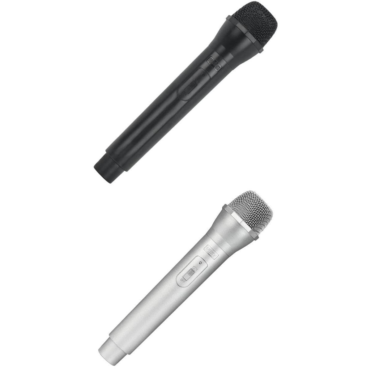 2x Artificial Polycarbonate (PC) Wireless Microphone Props Fake Mic Toy Black + Silver-picture-17