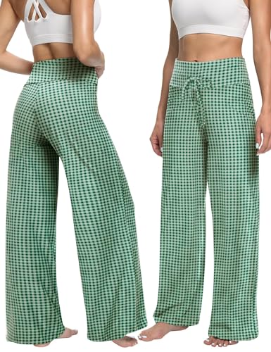 Image of ZOOSIXX Wide Leg Pants for Women, Flowy Palazzo Yoga Pants Lounge Comfy Casual Drawstring Maternity Trousers 22 inch / 30 inch