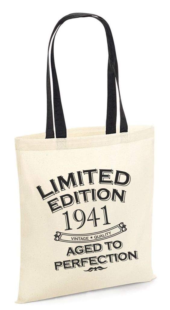 1941 Birthday Gift Present Tote Shopping Bag For Life Cotton Limited Edition Aged To Perfection