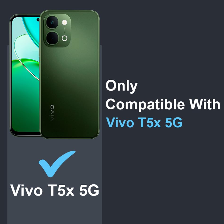 Image of Fashionury Crystal Clear Case for Vivo T5X 5G | Yellowing Resistance | Transparent TPU Silicone | Raised Camera Lips | Slim Transparent Cover