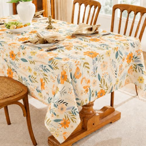 Image of Amazon Brand - Umi Super Soft Brushed Microfiber Cotton Dining Table Cloth, Printed Rectangular 6 Seater Table Cover 60X90(Inches)