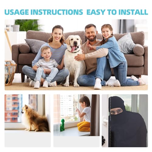 PINGXNG Window Locks,4 Sets,Alu Alloy material Window Lock for Vertical&Horizontal Sliding Windows and Doors,Adjustable Security Window Stop,for Child Home Safety,Bedroom,Office&Balcony(silver medium) - Image 6