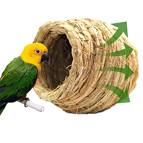 Moonyan Nidification pour Oiseaux - Nid d'oiseau Fait à la Main,Nid Paille pour Maison d'oiseau Colombe, Cage à Oiseaux pour Animaux Compagnie et literie pour Petits Animaux, Cadeau