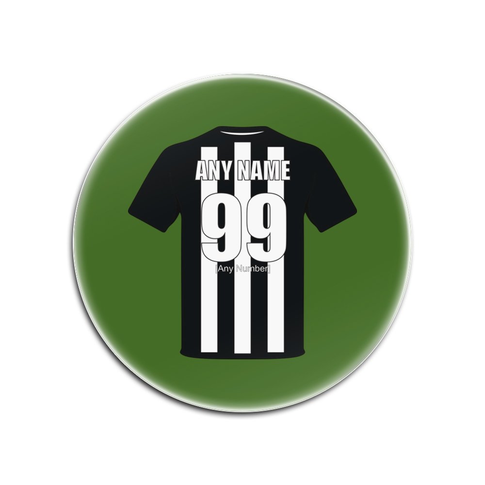 UNIGIFT Personalised Gift - Newcastle Glass Round Coasters (Football Club Design Theme, Colour Options) - Any Name/Message on Your Unique Mat Pad - The Magpies Toon Geordies