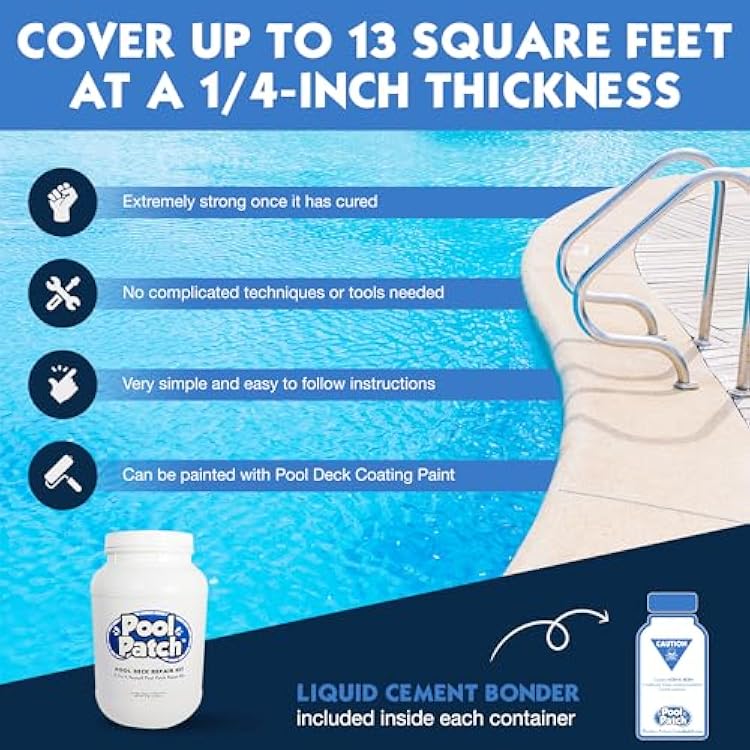 Pool Patch Pool Deck Repair Kit - Sand Buff 10lb Cool Deck Patch DIY Patio Repair