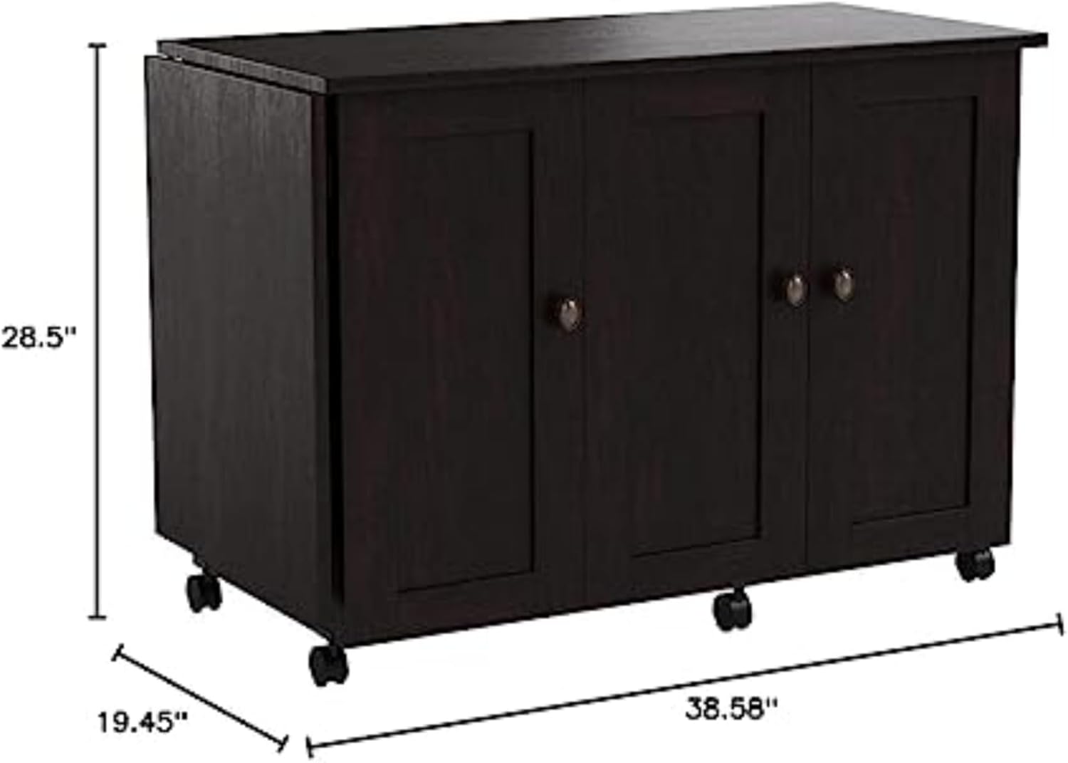 Dimensions of the Sauder Select Sewing and Craft Table in closed position
