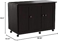 Vista 7 de Mueble móvil para costura y otras manualidades de madera de cerezo, Madera Manufacturada, Cinnamon Cherry