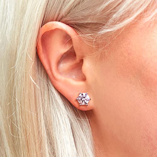 Moissanite Stud Earrings For Women Men, Nickel Free S925 Sterling Silver Hypoallergenic Earrings, 1Ct - 2Ct D Color Vvs1 Clarity Brilliant Round Cut Lab Created Diamond Earring Set Promise Birthday Christmas Gift (Classic 6 Prong, 1 Carats-(0.5Ct*2)-5Mm) #TOP7