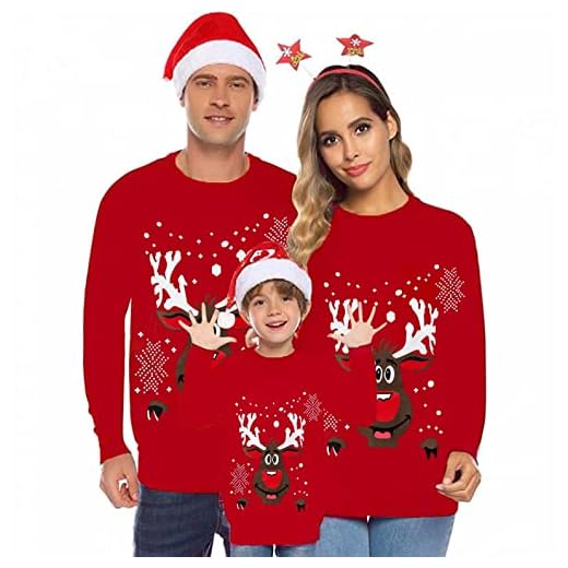 Sudaderas Navidad Familiares Sudadera Reno Divertido Navideños Familiar Hombre Mujer Niños Niña Invierno Rebajas Jersey Familia Feo Pullover Navidad Ugly Hoodie Regalos Pareja Sueter Talla Grande