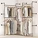 DABILONGC Industrial Pipe Clothes Rack,Wall Mounted Closet Wardrobe Rack, Corner L Shaped Walk-in Closet System, 2 Installation Methods (Black, 80