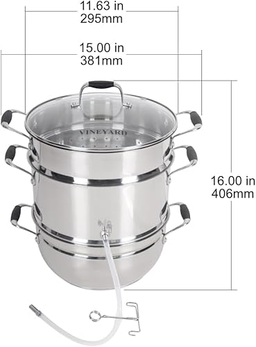 Miniatura 5 de Victorio VKP1150  Juguera a vapor de acero inoxidable con tapa de vidrio templado