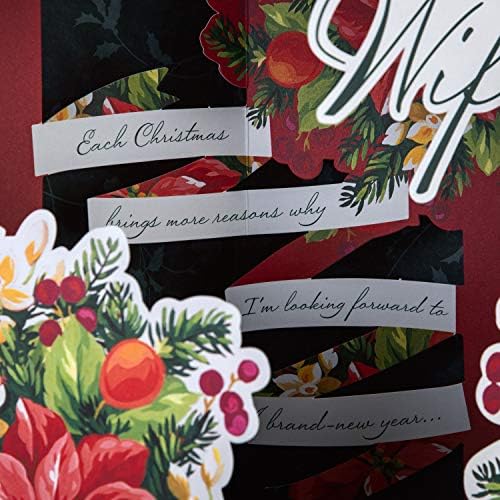 Hallmark Christmas Card for Wife - Traditional 3D Pop-Up Floral Design