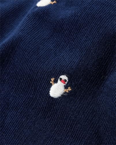 Gymboree Suéter feminino e infantil bordado sem mangas, Boneco de neve azul-marinho, 12-18 Meses