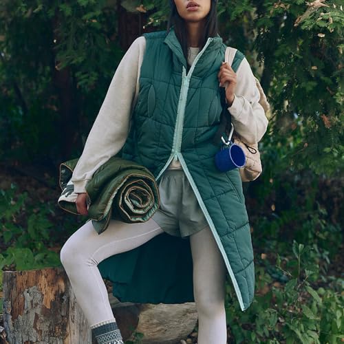 Womens Long Puffer Vest Casual Sleeveless Quilted Jacket Zip Up Lightweight Outerwear Warm Outdoor Winter Coat2