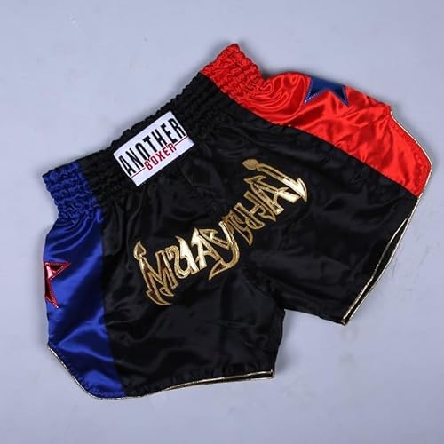 babominimer Short de combat unisexe pour Muay Thai, kickboxing, matériau respirant, pour boxe, MMA, kickboxing, entraînement et lutte (L), noir