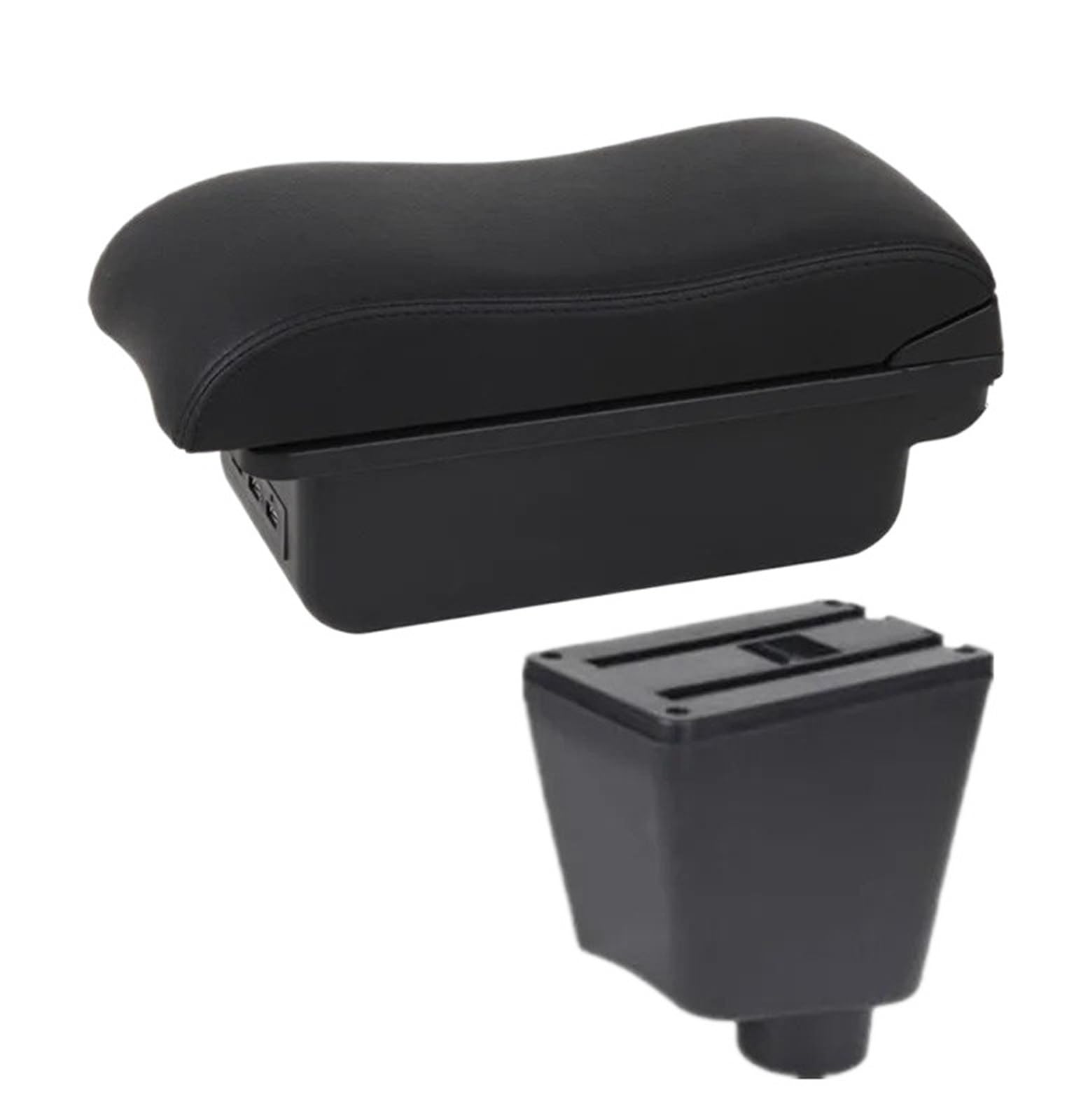 NOKRGQW Car Armrest Box For Clio 3 For Clio 4 III IV Car Armrest Box Storage Interior Dedicated Retrofit Accessories(B2 black line 3USB)