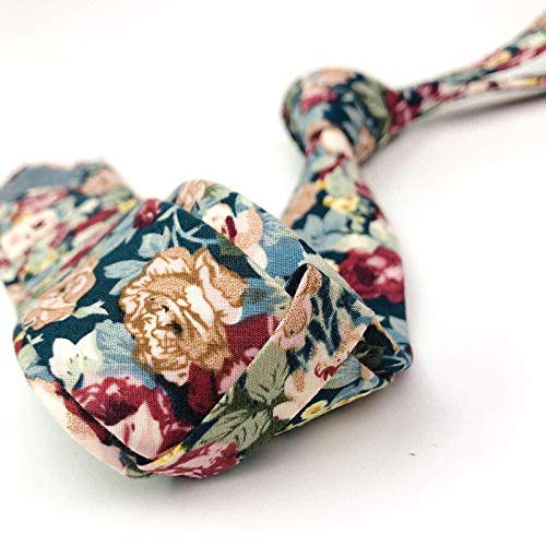 Image of Mantieqingway Men's Cotton Floral Neck Tie 2.56'' Printed Skinny Tie