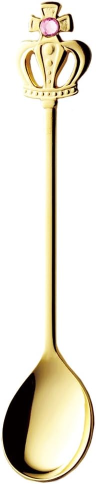 Takakuwa Metal 402281 Royal Crown Pink Coffee Spoon, Gold