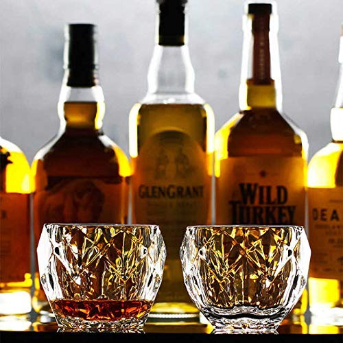 MZP Italin Premium Luxury Crystal Whiskey Glasses Set of 12 pcs- 300 ml Bar Glass for Drinking Bourbon, Whisky, Scotch, Cocktails, Cognac- Old Fashioned Cocktail Tumblers. (Giant) (300 ml, 12) 1