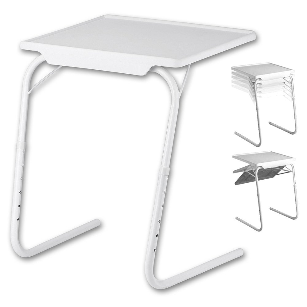 SkaizeFolding Table (Suitable for Use on Sofas, Armchairs, beds, white)