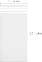 Vista 2 de Sannigora 200 bolsas pequeñas transparentes resellables de celofáncelofán de 3 x 5 pulgadas, bolsa de plástico OPP autosellante, ideal