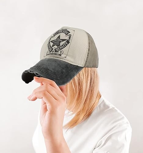 Miniatura 3 de Gorra de béisbol vintage con remaches de moda con letras cruzadas de algodón de mezclilla con borde deshilachado, sombrero de sol ajustable unisex