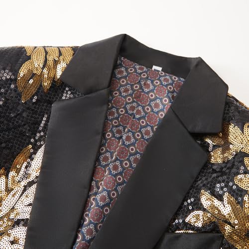 Gold Sequin Blazers for Men Party Lightweight Single Breasted Sports Jacket Coats for Wedding,Prom3
