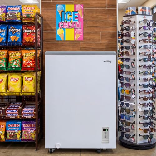Image of KoolMore 24 in. Commercial Flat Top Ice Cream Display Freezer, NSF Listed, 5 Cu. Ft. in White
