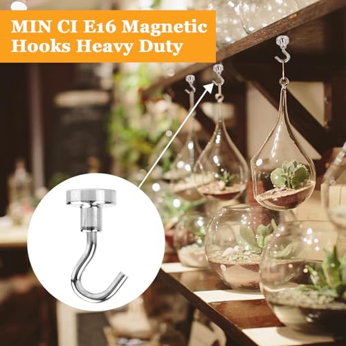 Image of MIN CI 68Pack Super Strong Magnetic Hooks, 25lbs Heavy Duty Magnetic Hook for Hanging, Rare Earth Neodymium Magnet Hooks, for Cruise Ship Camping Grill Kitchen Fridge Garage Wall
