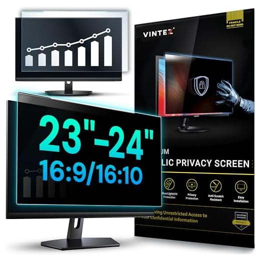Universal 23"-24" - 23", 23.6", 23.8", 24" - 16:9/16:10 Aspect Ratio - Computer Privacy Screen Filter for Widescreen Computer Monitors - 21.3" x 13.5" = 541 x 342 mm - Monitor Frame Hanging Type