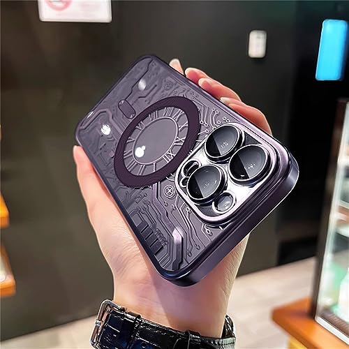 Étui de charge sans fil magnétique iPhone 13 Pro Max silicone violet nuit