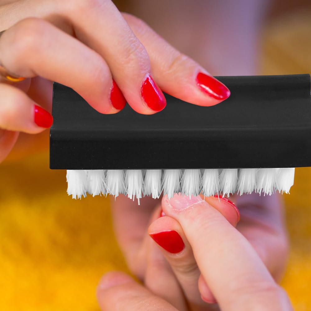 2 pcs Hand Nail Brush for Cleaning Fingernails Unisex Plastic Hand Wash Brushes Nail Clean Nail Finger Tip Scrubbing Brushes for Cleaning Nails/Toes Nails/Clothes/Shoes/Wall(COLOUR:Black+White) - Image 2
