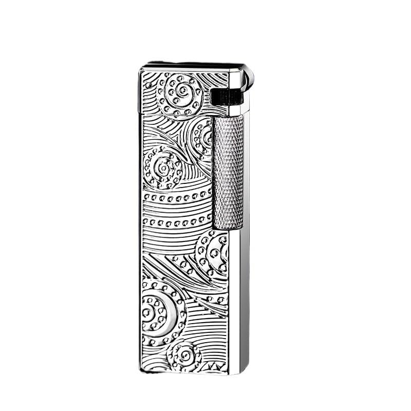 WANFANK Encendedor de butano Vintage con Rueda de amolar, de Metal, con Llama Abierta y deslizable lateralmente, Recargable, con Llama Ajustable (no Incluye butano)(A4)