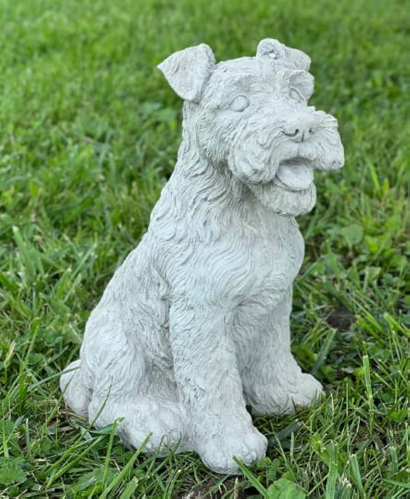 Amazon.com : Happy Concrete Fox Terrier Figurine Sitting Fox
