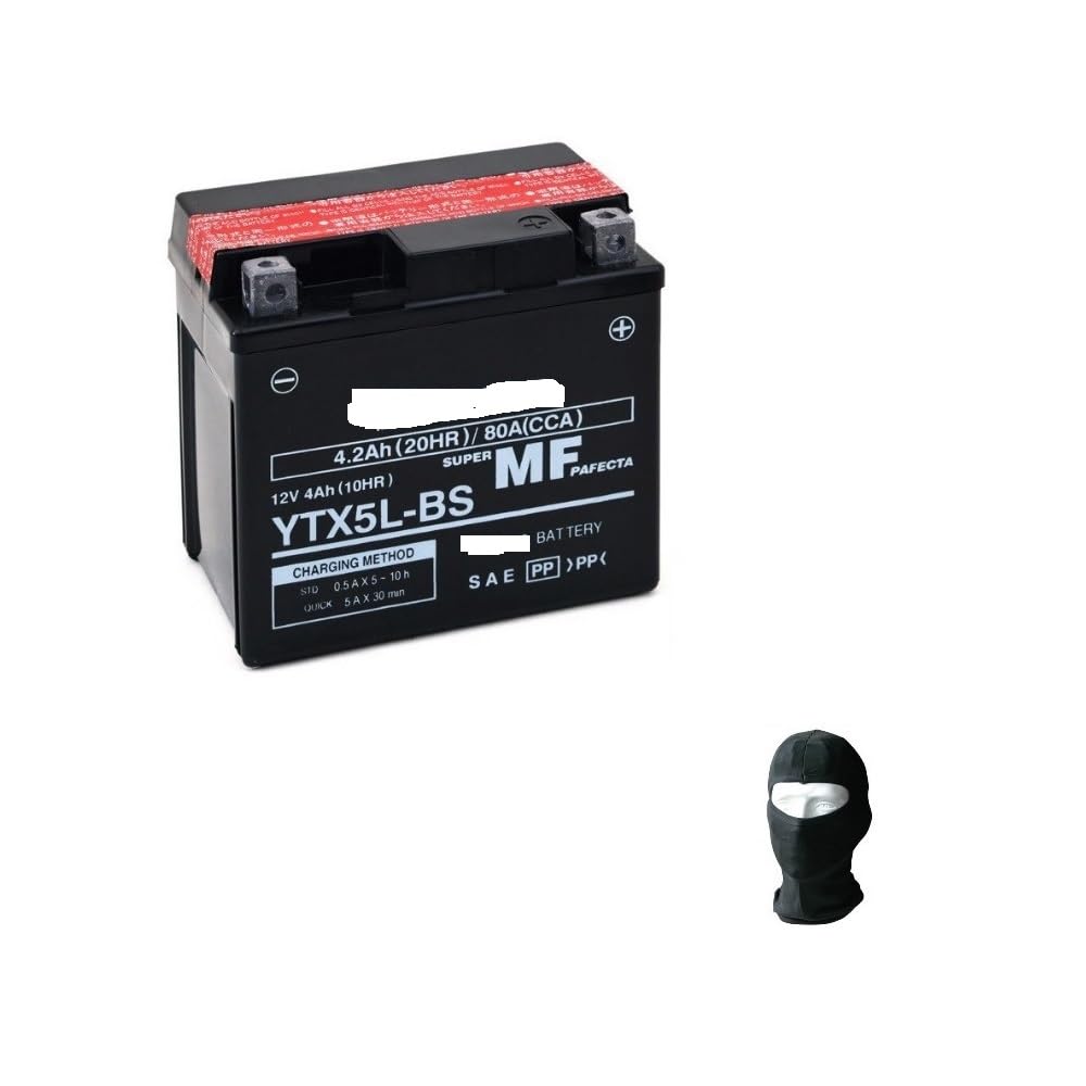 IONI 740732 ITX4L-BS / SLA4L-BS 12V 5Ah AGM Compatible avec YB4L-B / YTX4L-BS Batterie scellée et sans Entretien Convenant à 99% de Tous Les Scooters, pour Trottinette