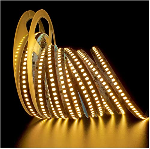 Tesfish 24V LED Strip Lights, 240 LEDs / M, Total 1200 LEDs Warm White 3000K 16.4 ft LED Light Strip 2835 IP20 LED Tape Lights Super Bright for Bedroom, Shelf Kitchen Decoration