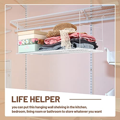 Amylove SSU-230109-A 4 Pcs 24 Inch Wire Hanging Shelves White Wire Shelf Steel Wire Hanging Added Storage Shelf Accessory thumb #5