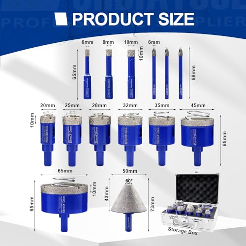 Kit de brocas diamantadas con virola triangular 14 piezas miniatura 3