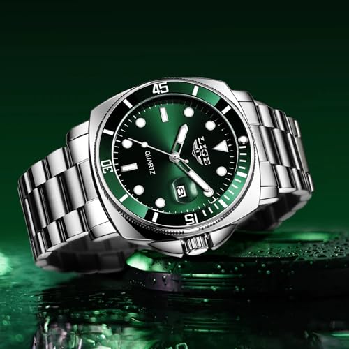 Image of LIGE Mens Roulette Wheel Watches Casino Themed Quartz Analog Watch 3ATM Waterproof Glowing Man Wrist Watches