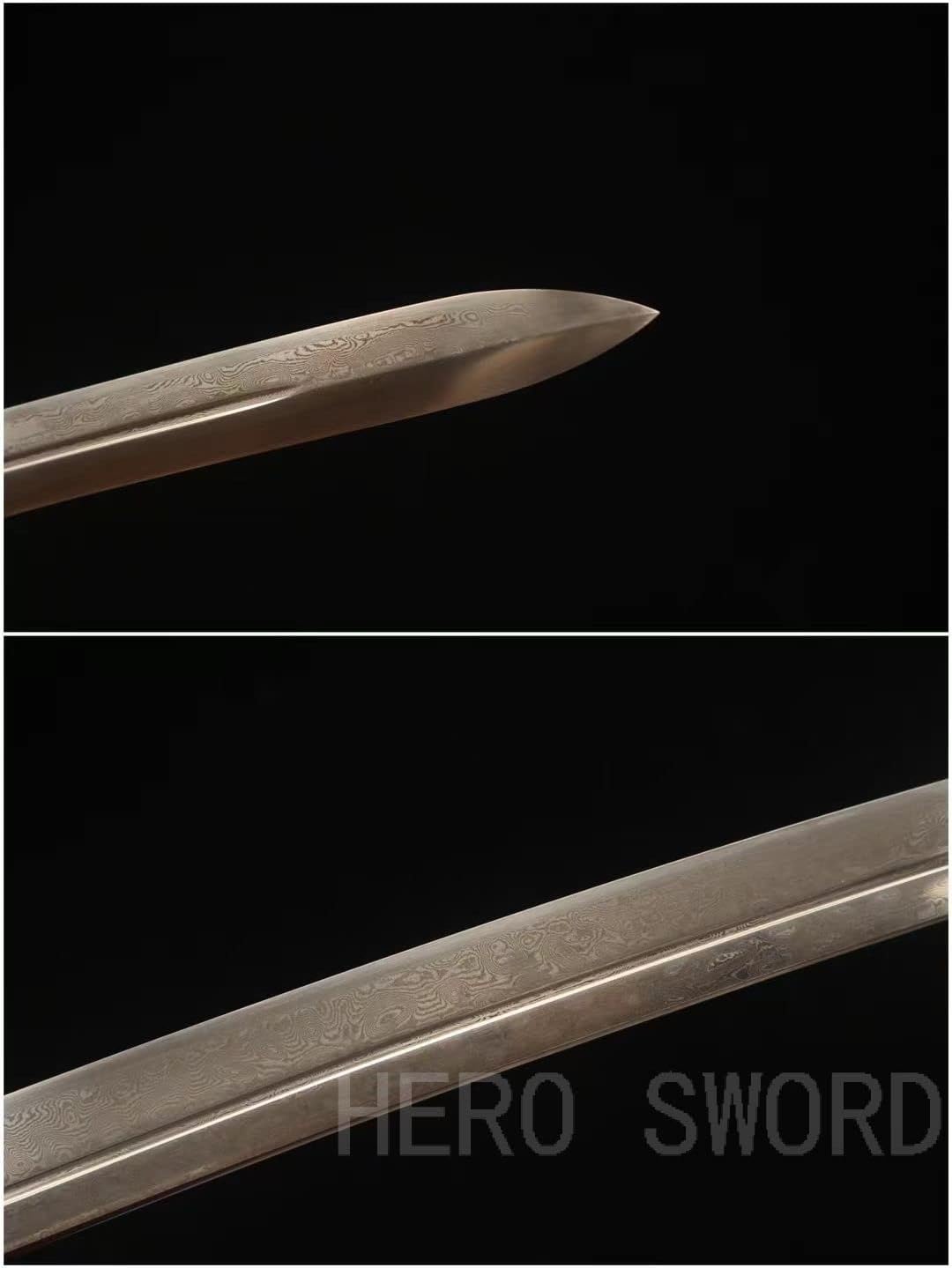 HERO SWORD Handmade MOROHA-ZUKURI Samurai Katana Hand Forged Folded Steel Japanese Samurai Sword Full Tang Sharp Blade