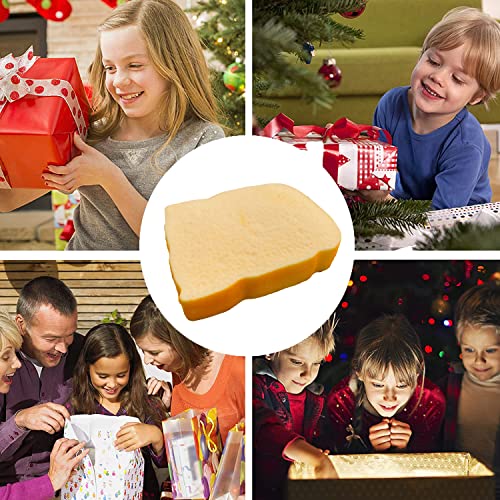 Toast Sliced Bread Stress Toy, Bread Shape Squishes, Sensory Fidget Toy, Stress Relief for Kids & Adults, Tricky Funny Squeeze, Gift for Easter, Christmas and Birthday