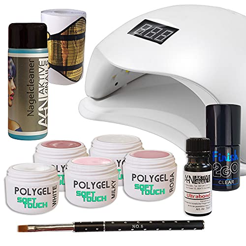 Nagelstudio Gel Set PolyGel AcrylGel Soft Touch für Anfänger und Profis (Starterset XXL)