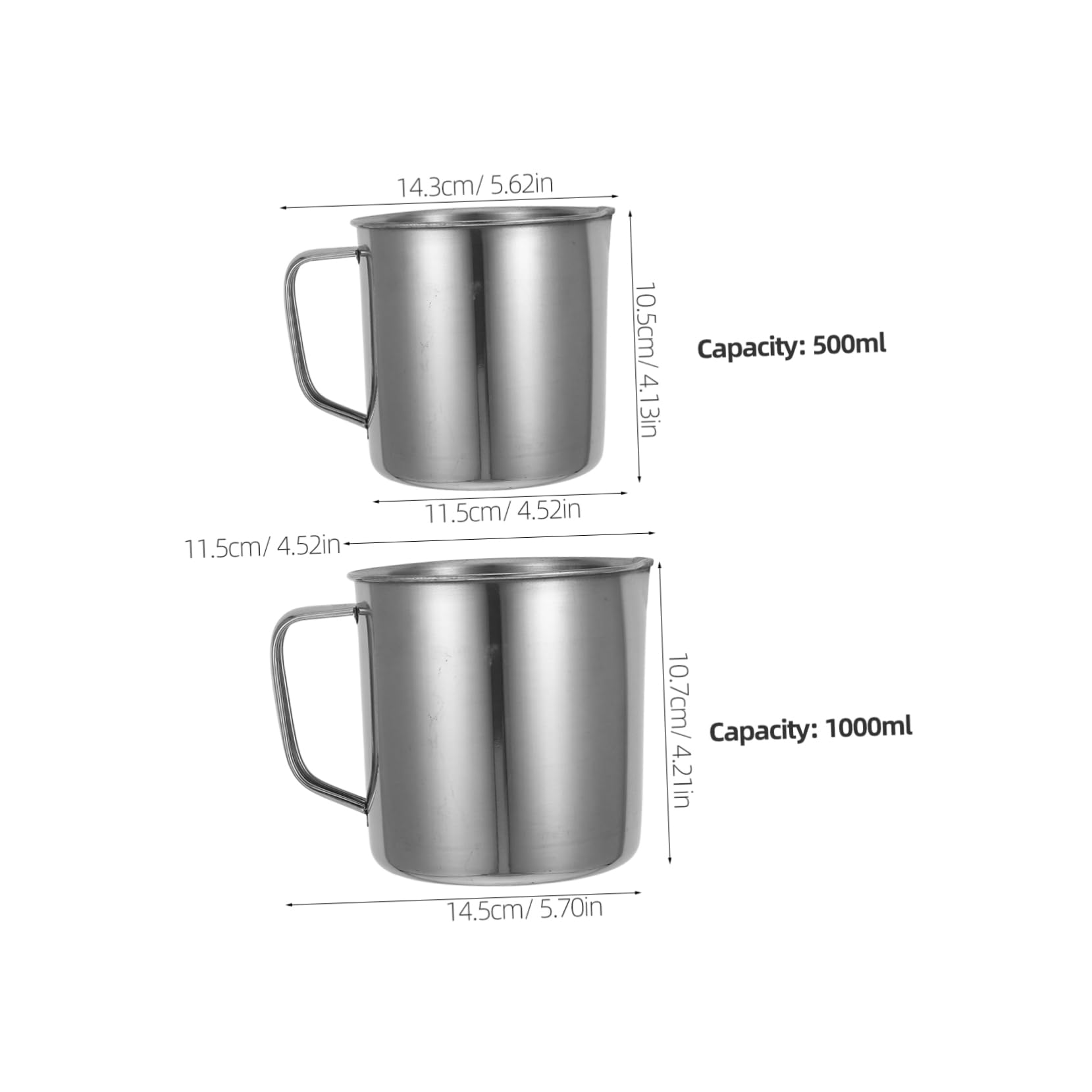 Tazas Medidoras de Acero Inoxidable Escala 2 Piezas