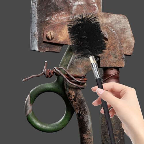 Ofenrohrbürste, 4 Stücke Heizkesselbürste, Dauerhaft Heizkesselbürste, Kaminbürste Stange Set, Schornsteinbürste für Reinigen Schornsteinen, Kessel, Pipeline (30 mm, 50 mm, 80 mm,110 mm)