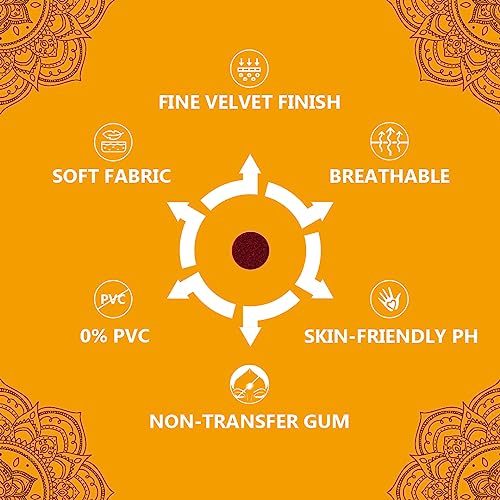 Image of Eyetex Pallavi Sticker Bindi /Pottu|Round|Aloe Vera & Papaya Extracts|Breathable Non-Irritating Velvet Fabric|P3|Maroon|20 Flaps