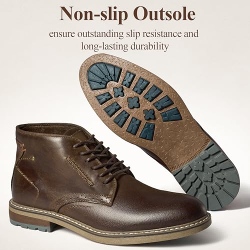 Image of Arkbird Mens Chukka Dress Boots Genuine Leather Suede Classic Fashion Casual Ankle Lace-up Dress Boots for Men