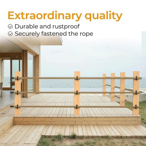 Corde en acier inoxydable robuste avec manche transversal et support premium - 6