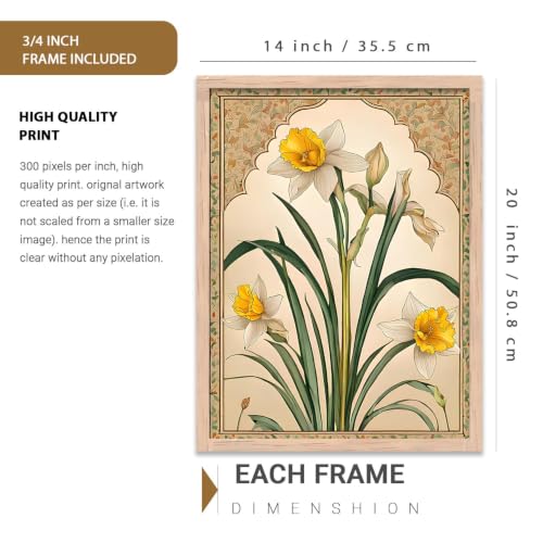 Image of kotart Premium Digital Madhubani Art Paintings with Frame for Home Decor - Wall Painting Bedroom Living Room Hotel - Pack of 6 (14X20 Inch, decoration)