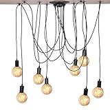 【Installation facile】 Tous les fils et pièces ont été assemblés; Il peut être fixé au plafond rapidement et facilement; Câblé, max; Pas plus de 100 W pour chaque tête E27 (ampoules non incluses)