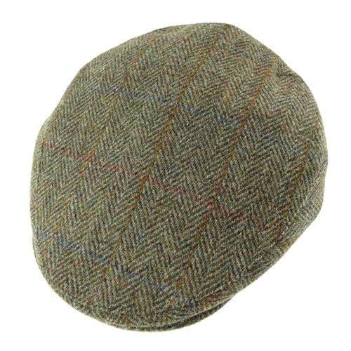 Image of Harris Tweed County Cap Green Heringbone